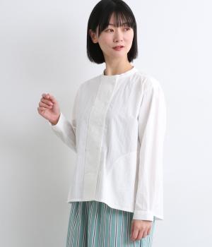 コットンドビーストライプダブル釦シャツ