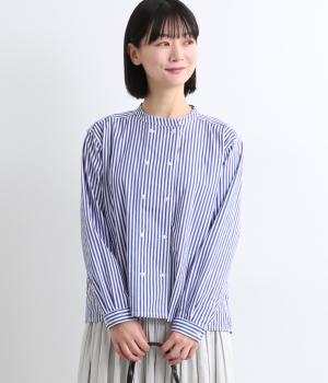 コットンドビーストライプダブル釦シャツ(ロンドンストライプ-F)