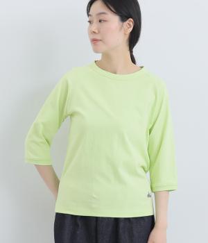 リサイクルコットン天竺ラグランTEE(7分袖)(ライムグリーン-L)