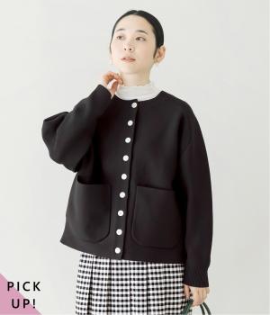 変形ラグランニットカーディガン(ブラック-F)