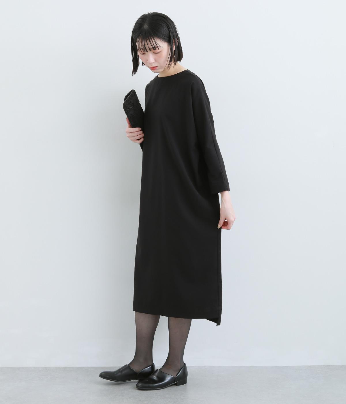 ドルマンワンピース(後ろファスナー開き)(A:ブラック115cm-115cm)