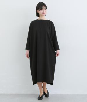 ドルマンワンピース(後ろファスナー開き)(B:ブラック120cm-120cm)