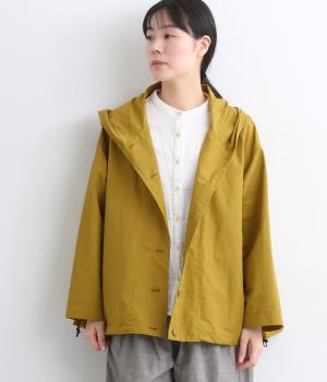 コットンナイロン前後差フーディーブルゾン(マスタード-F)