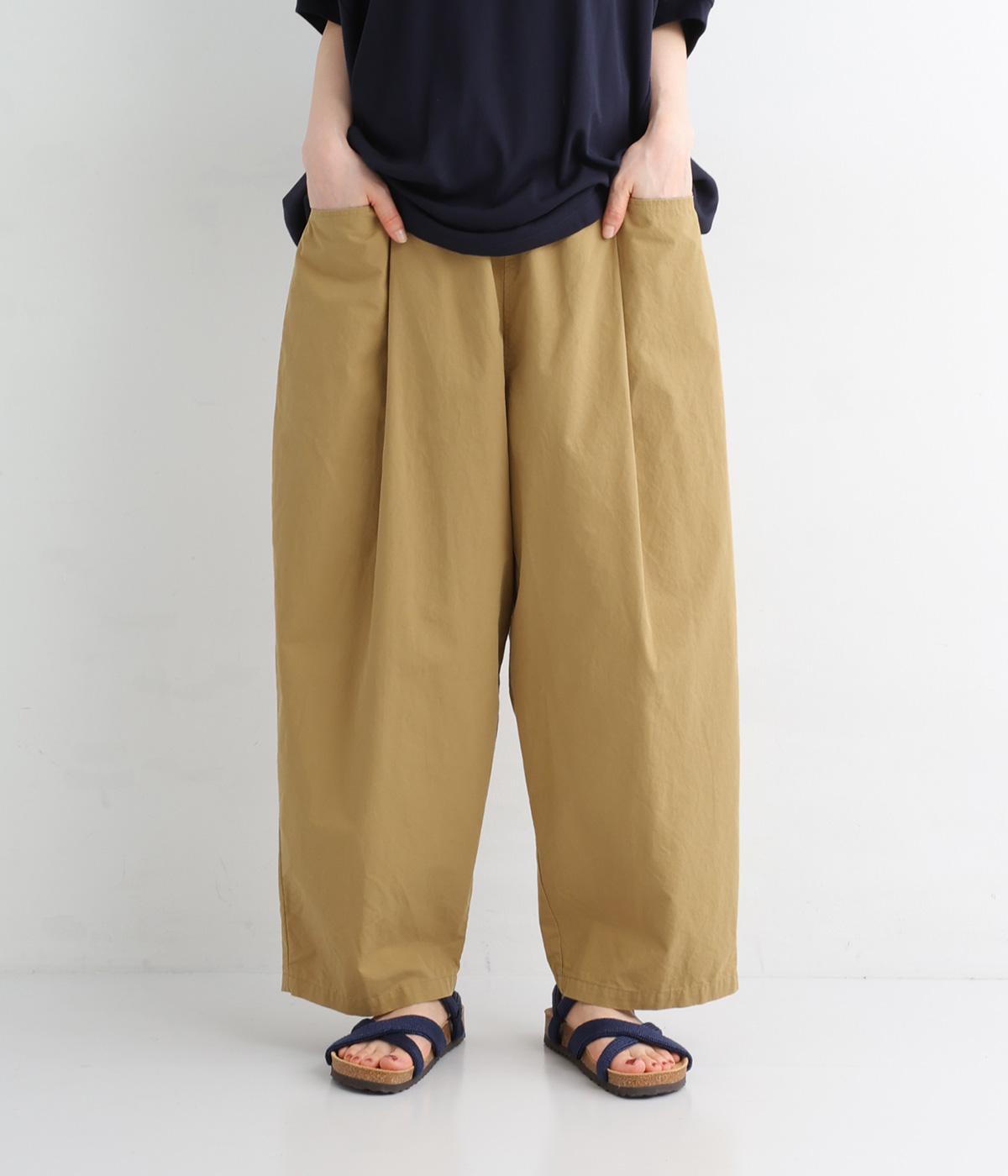 コットンツイルL字ポケットバルーンパンツ(ベージュ-ONESIZE)