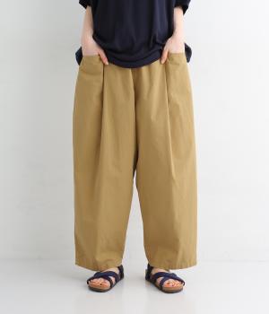 コットンツイルL字ポケットバルーンパンツ(ベージュ-ONESIZE)