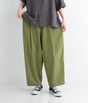 コットンツイルL字ポケットバルーンパンツ(オリーブ-ONESIZE)