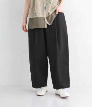 コットンツイルL字ポケットバルーンパンツ(ブラック-ONESIZE)