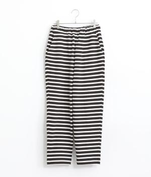 天竺ボーダーイージーパンツ(ブラック×キナリ-F)