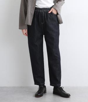 レギュラーコットンリネンデニム5ポケットパンツ(ダークインディゴ-F)