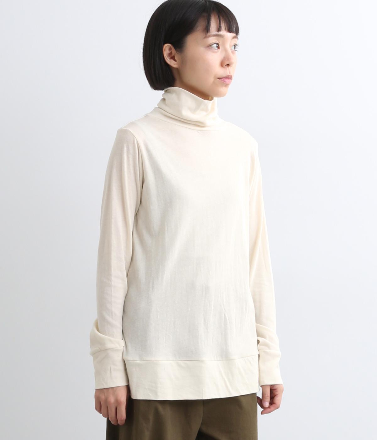 ガーゼ天竺タートルネックロンT(アイボリー-ONESIZE)
