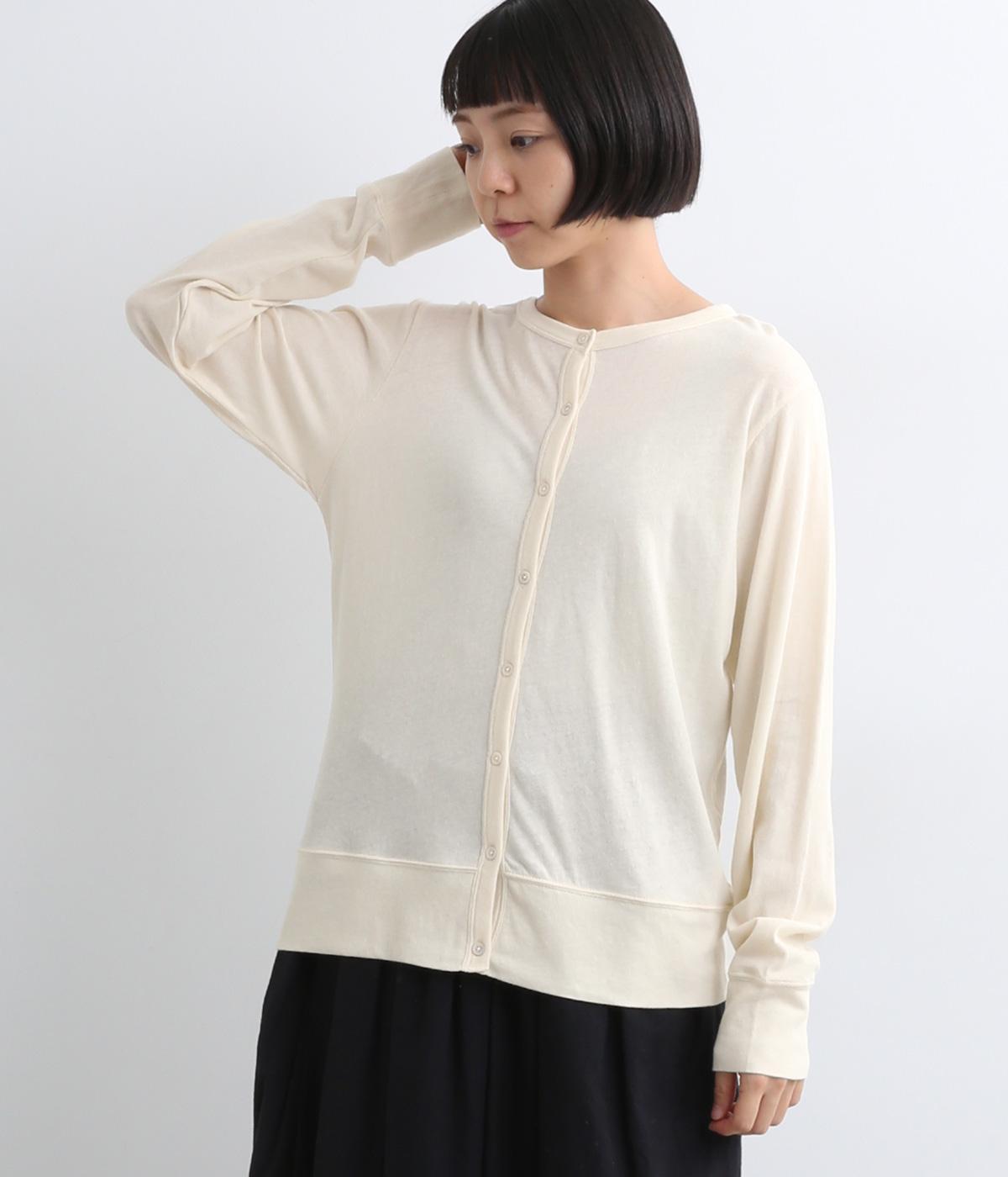 ガーゼ天竺カーディガン(アイボリー-ONESIZE)