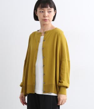 コットンシルク 前後差カーディガン(ピスタチオ-F)