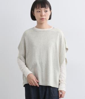 コットン片畦編み 2wayベスト(オートミール-F)