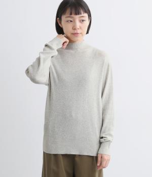 コットンリブ編み ハイネックプルオーバー(オートミール-F)