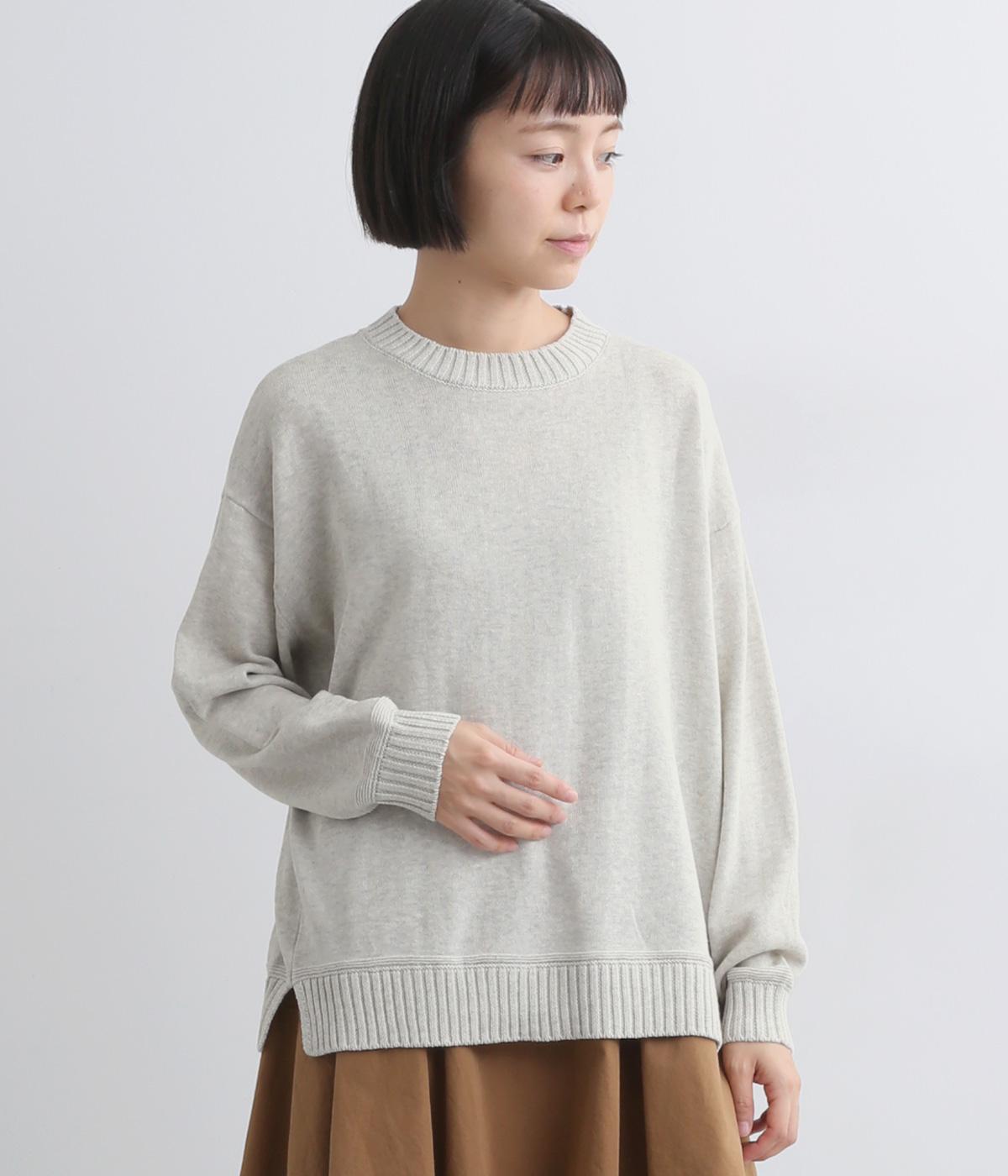 コットン 前後差サイド切替スリットプルオーバー(オートミール-F)