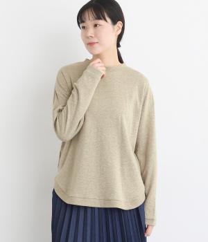 スーピマコットン接結ラウンドヘムプルオーバー(トップベージュ-F)
