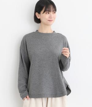 スーピマコットン接結ラウンドヘムプルオーバー(トップチャコール-F)