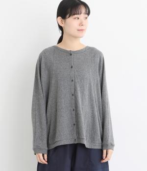 スーピマコットン接結2wayドルマンカーディガン(トップチャコール-F)