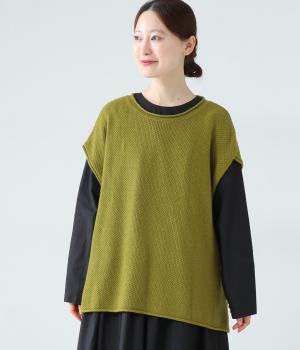 ラムナイロン 鹿の子 ワイドドロップベスト(ピスタチオ-F)