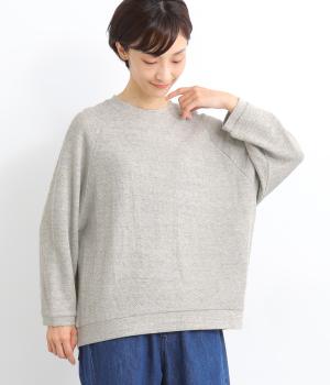 リバイバルハニカムラグランワイド8分袖プルオーバー(トップベージュ-F)