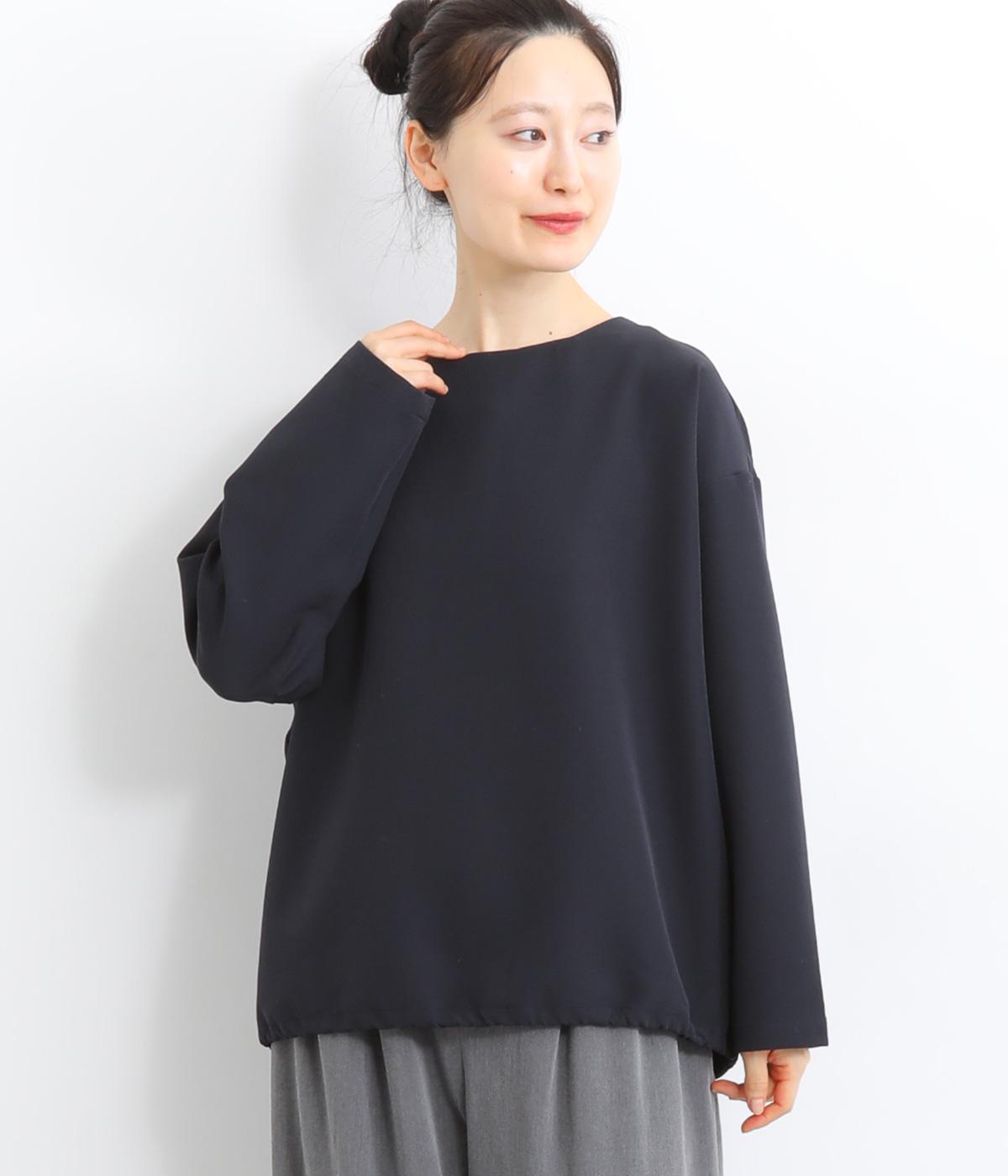 前後差ワイドプルオーバー（裾ドロ―コード）(ネイビー-F)