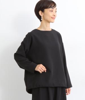 前後差ワイドプルオーバー（裾ドロ―コード）(ブラック-F)