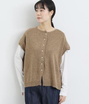 ラムナイロン 切替ワイド2wayベスト(杢モカ-F)