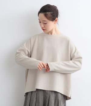 コットン混ダンボールニットワイドプルオーバー(ライトグレージュ-F)