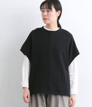 リバイバル裏毛切替ワイドベスト(ブラック-F)