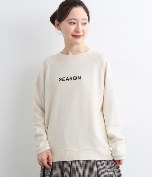 リバイバル裏毛前後差ロゴプリントラグランプルオーバー(キナリ-F)