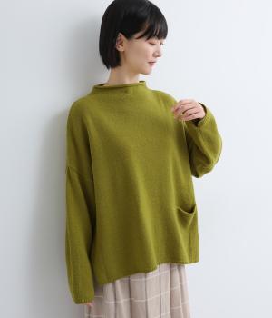 ラムナイロン ボトルネックワイドプルオーバー(ピスタチオ-F)