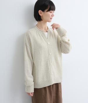 ラムナイロン スキッパーワイドカーディガン(オートミール-F)