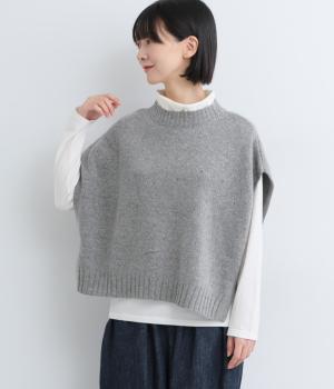 ラムナイロン サイド釦H/Nベスト(杢グレー-F)