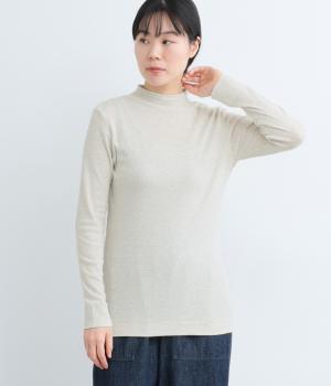 スーピマコットンフライスハイネックロングTシャツ(オートミール-F)