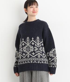 カラーネップ ジャカードプルオーバー(ネイビー-F)