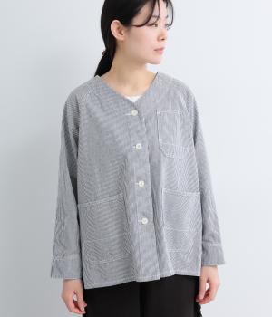 ライトオンスコットンリネンデニムカバーオール(ヒッコリー-F)