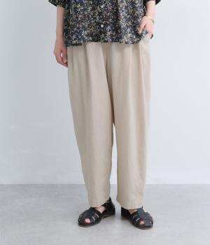 コットンリネンキャンバスコクーンパンツ(サンドベージュ-F)