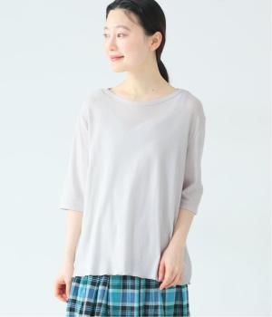 【5月中旬発売予定】強撚シアーコットンフライスクルーTEE(5分袖)(ライトグレー-F)