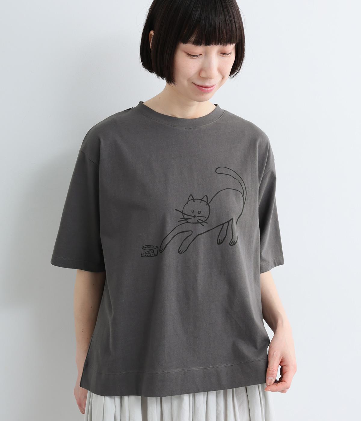 コットンラフィ天竺猫と鮭缶とTシャツ｜Bliss bunch（ブリスバンチ）の