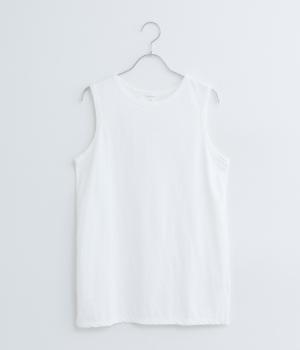 リサイクルコットン天竺(無地)ねじれタンクトップ(オフホワイト-L)