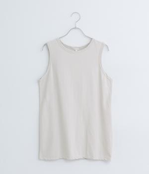 リサイクルコットン天竺(無地)ねじれタンクトップ(オイスター-L)