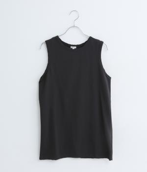 リサイクルコットン天竺(無地)ねじれタンクトップ(ブラック-L)