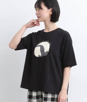 コットンラフィ天竺シャイパンダTシャツ(ブラック-F)