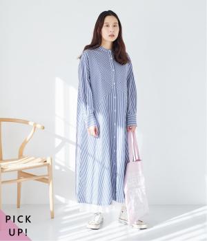 コットンドビーストライプ切替ワンピース(ロンドンストライプ-F)