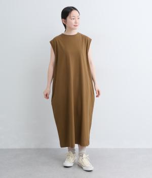 コットンOE天竺サイドタックコクーンワンピース