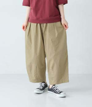 【8月下旬発売予定】高密度コーマコットンコクーンワイドパンツ(ベージュ-F)