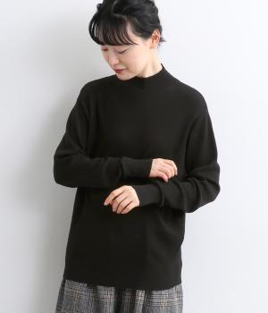 コットンミラノリブハイネックプルオーバー（ブラック・F）