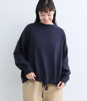 カバーリングヤーンドロストボトルネックプルオーバー（ダークネイビー・F）