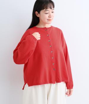 カバーリングヤーンワイドカーディガン（レッド・F）