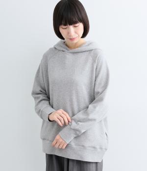 裏毛ラグランフーディプルオーバー(サイドポケット)（トップグレー・F）